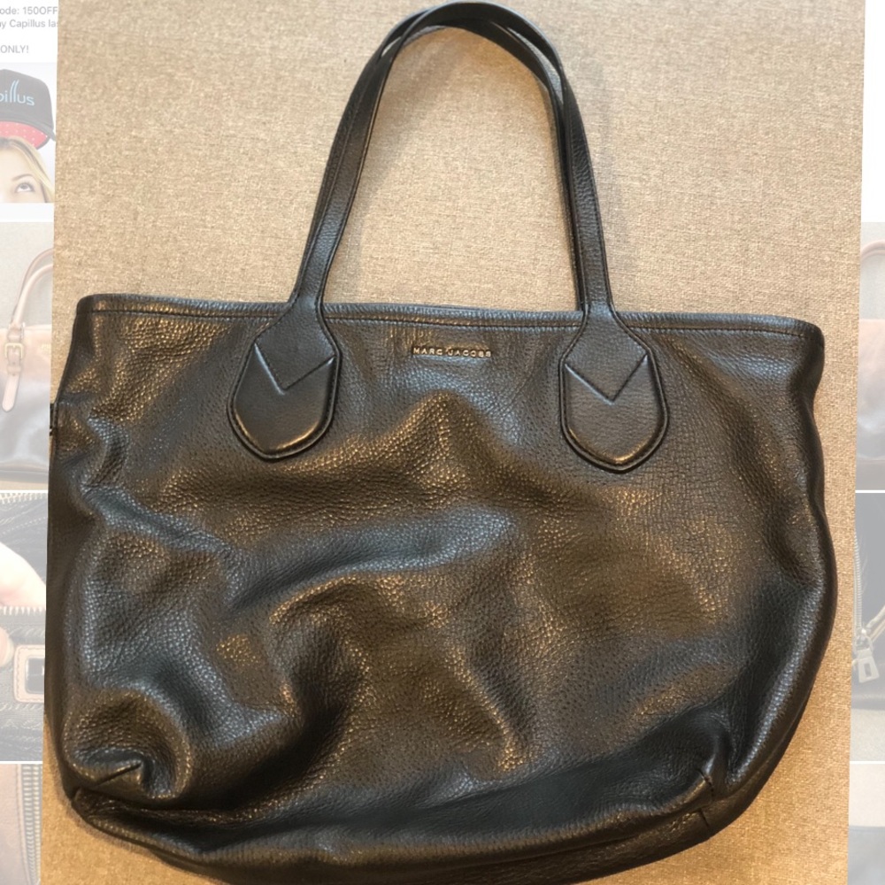 Marc Jacobs Black Leather Dual Tote